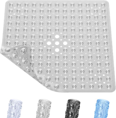 Grey square shower mat - square,